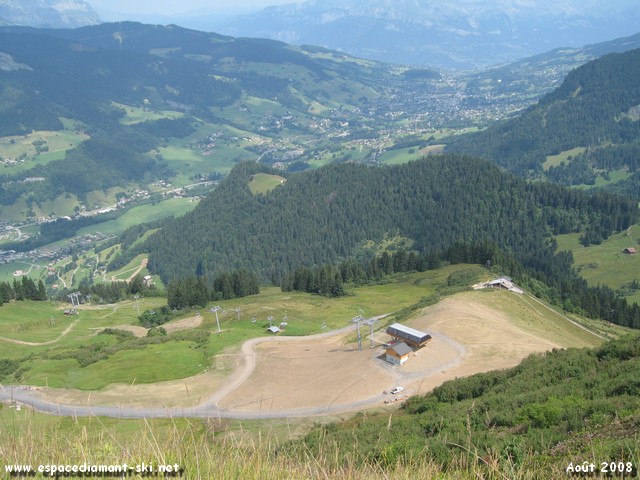Vue plongeante sur l'arrive du TSD6 du Crt du Midi, quelques dizaines de mtres en aval