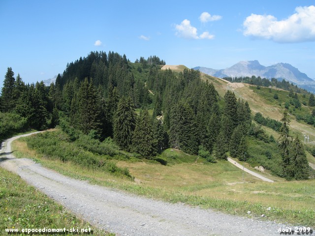Regard en arrire : vue sur le sommet du Mont Rond