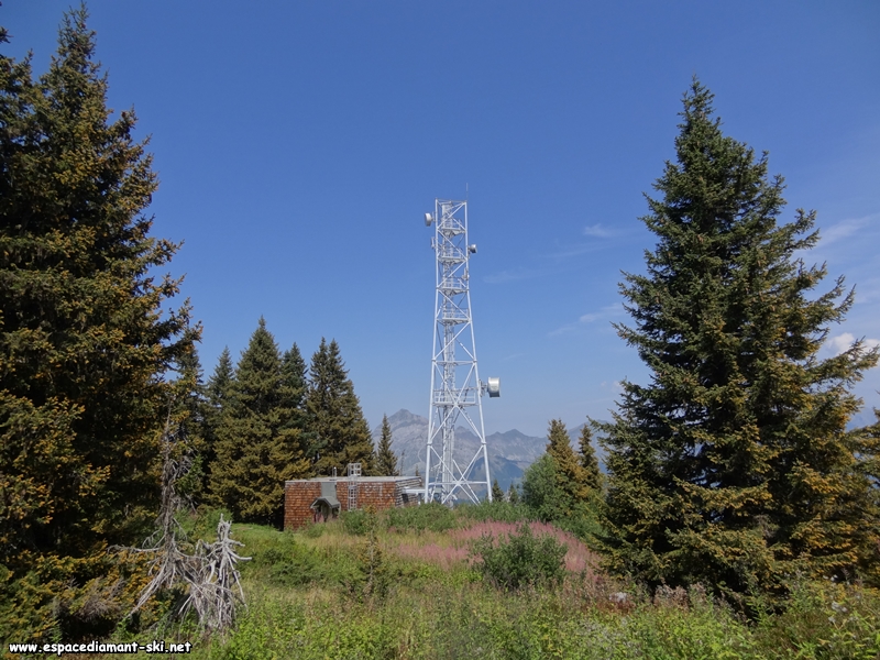 L'antenne relais avec le Mont Charvin en arrire plan