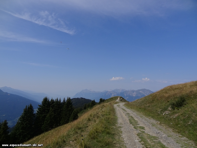 La Croix de Coste, montagne recouverte de sapins que l'on distingue  gauche
