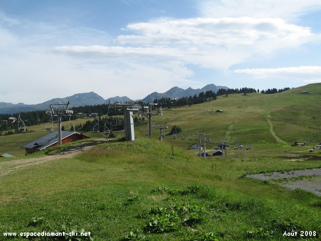 Avec le bas du domaine de Bisanne, le Mont Mirantin et le Grand Mont, en t
