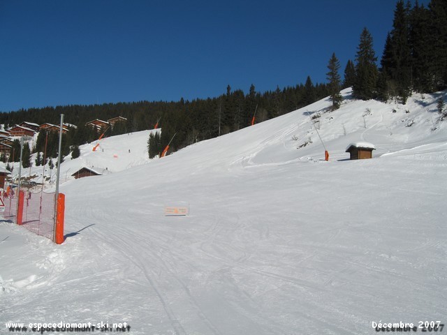 L'arrive des pistes des Girolles et de Chenavelle