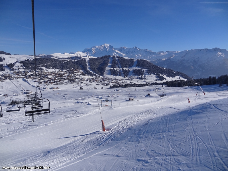 La station des Saisies, la Lgette et le Mont Blanc