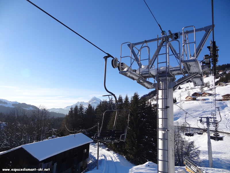 La tte du pylne 3 avec le Mont Charvin en arrire plan
