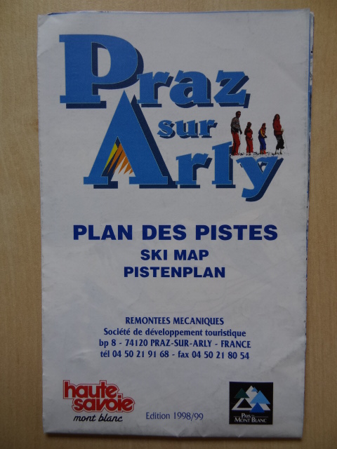 Plan des pistes Praz sur Arly - Hiver 1998-1999